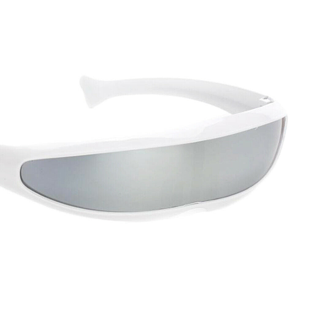 3x Futuristic Sunglasses Narrow Monoblock Robot Eyewear Kids Party Dress