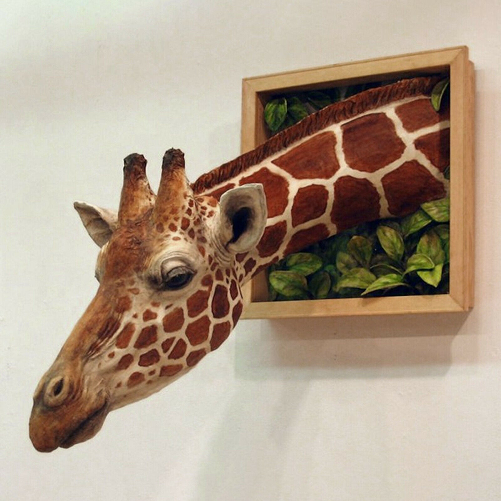 Giraffe Head Wall Mounted Statue Home Garden Bedroom Background Decoration