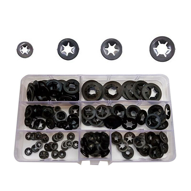 280Pcs Flower Washer M3-12 Internal Tooth Lock Washer Quick Lock Washer Steel