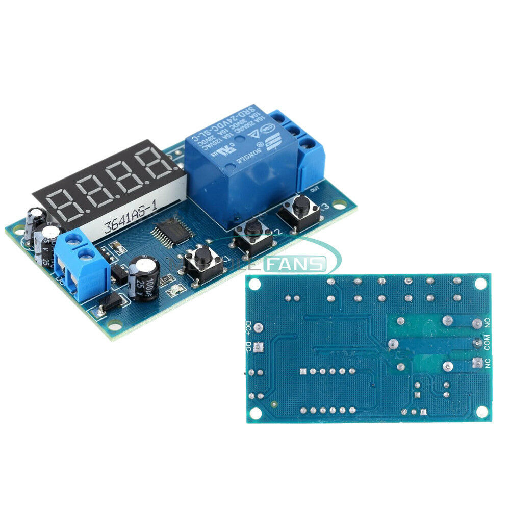 DC24V 4-digit High Performance LED Delay Timer Module Switch Cycle Control Relay