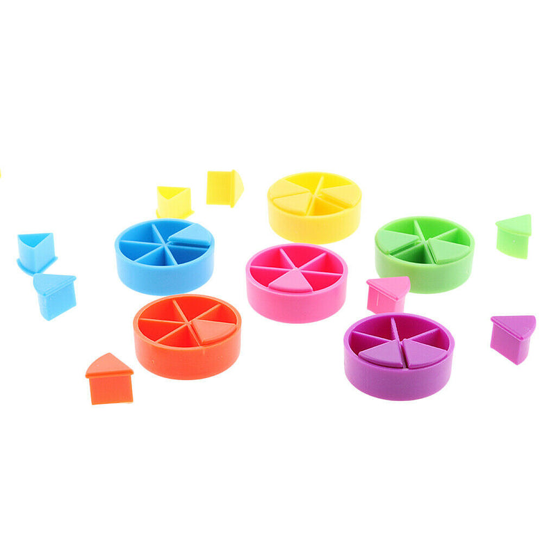 42pcs/pack Plastic Multicolor Trivial Pursuit Game Pieces for Math Fractions
