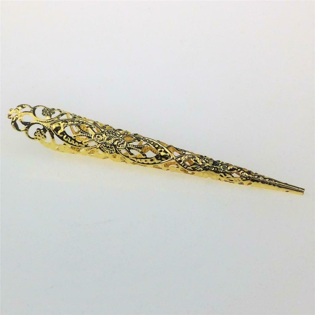 Women Ladies Imperial Chinese Long Nail Ring Charm Hollow Finger Nail Ring