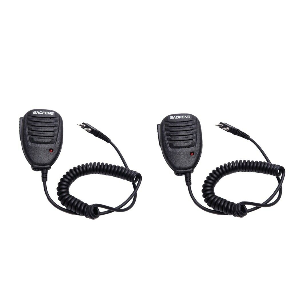 2x Compact Shoulder Handheld Speaker Mic with Reinforced Cable for Baofeng