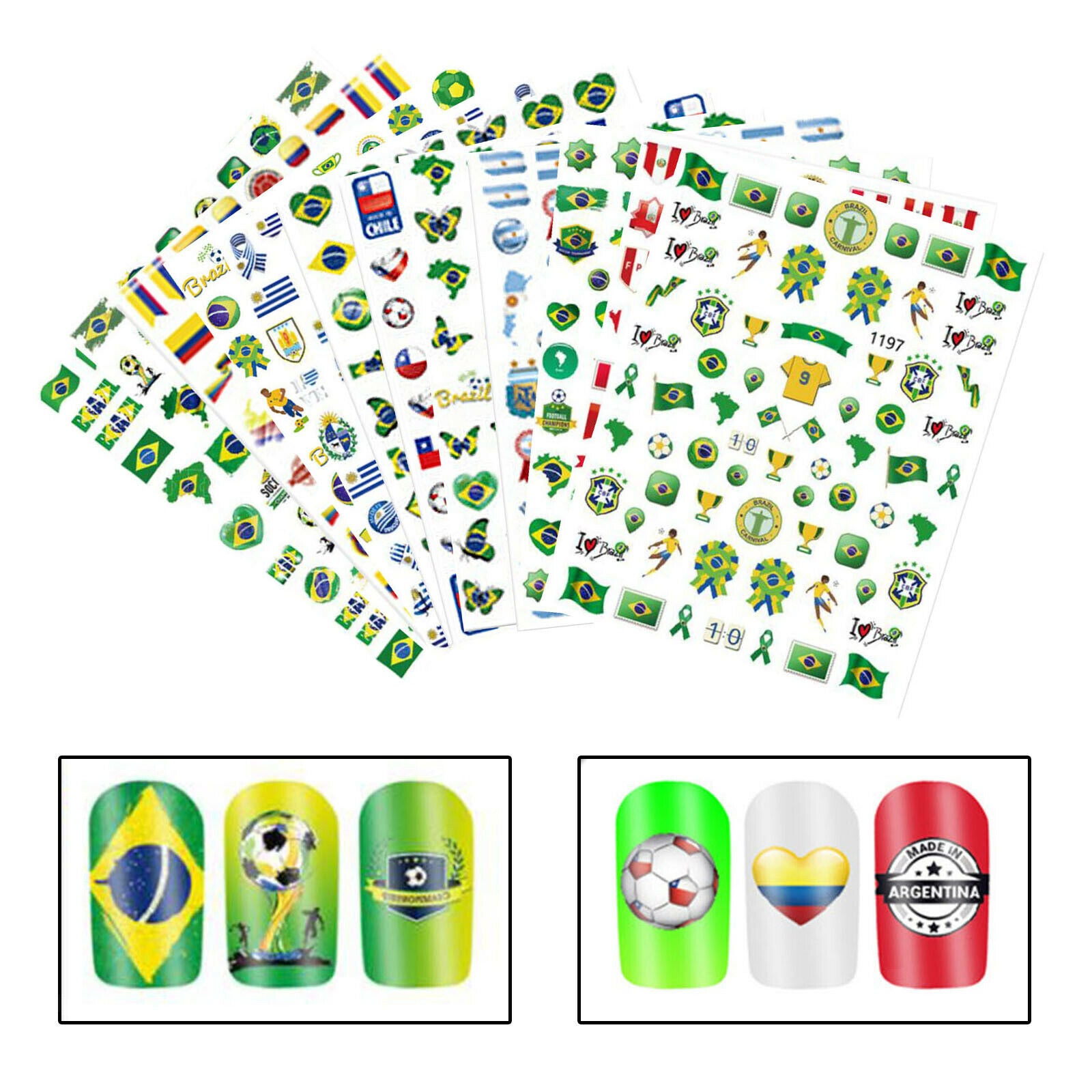Football Elements Nail Art Decoration Stickers Adhesive Decals DIY Sheet