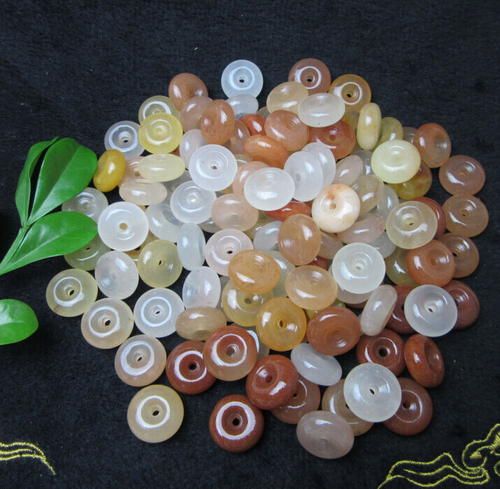 15mm Hand-polished natural Gobi desert gem good luck peace buckle 10PCS A+