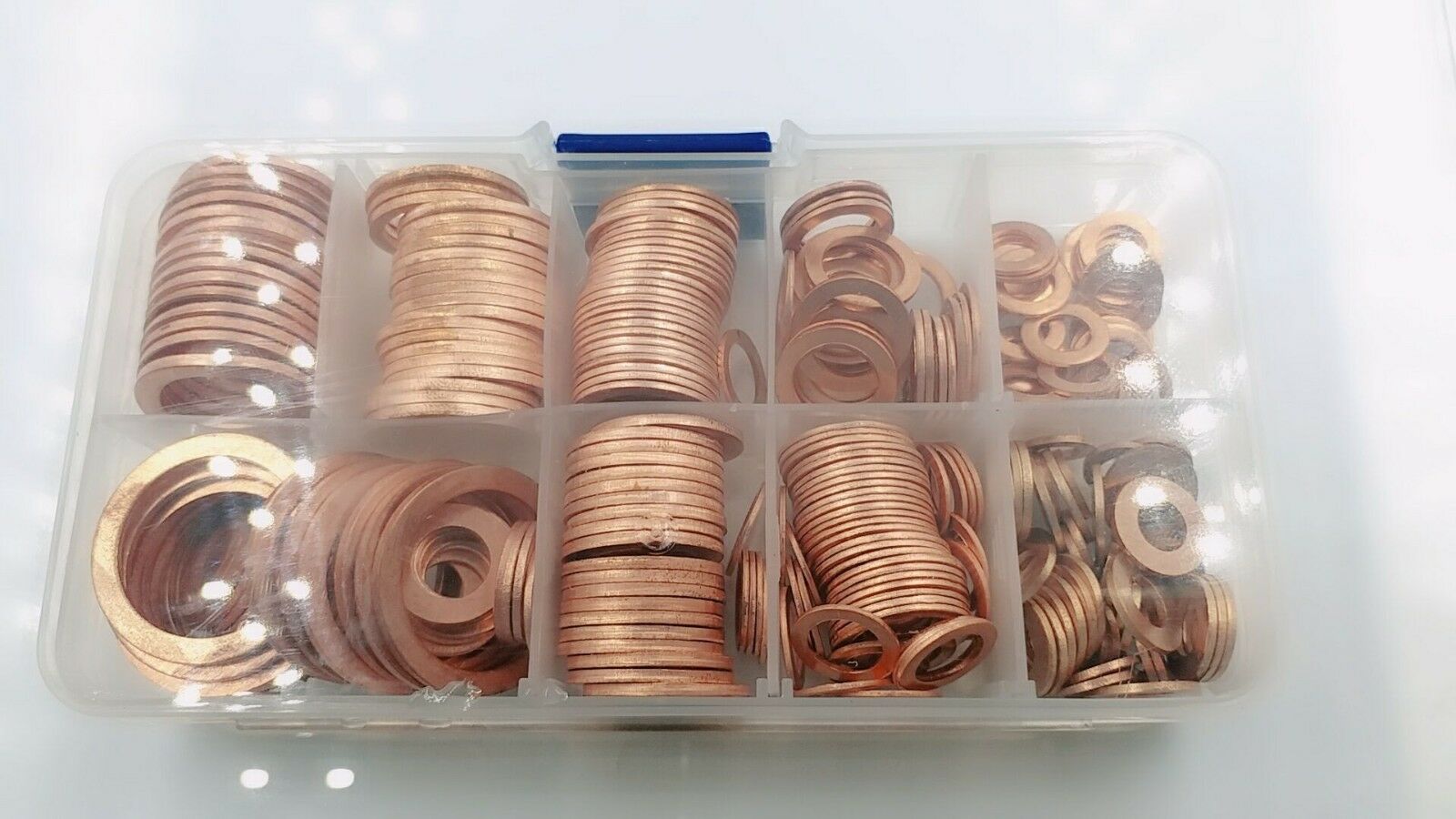 280pcs 12 Sizes Copper Crush Washers Assorted Seal Flat Ring Hardware Accessory