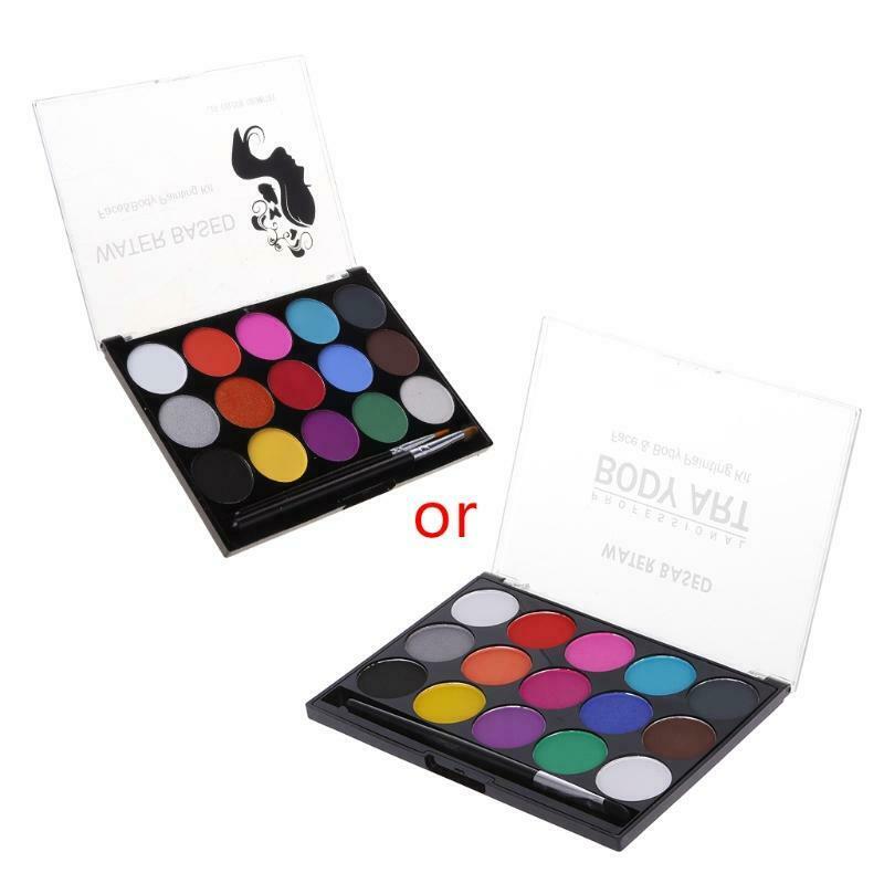 15 Colors Body Paint Makeup Facial Painting Water Ink Oil Graffiti With Brush