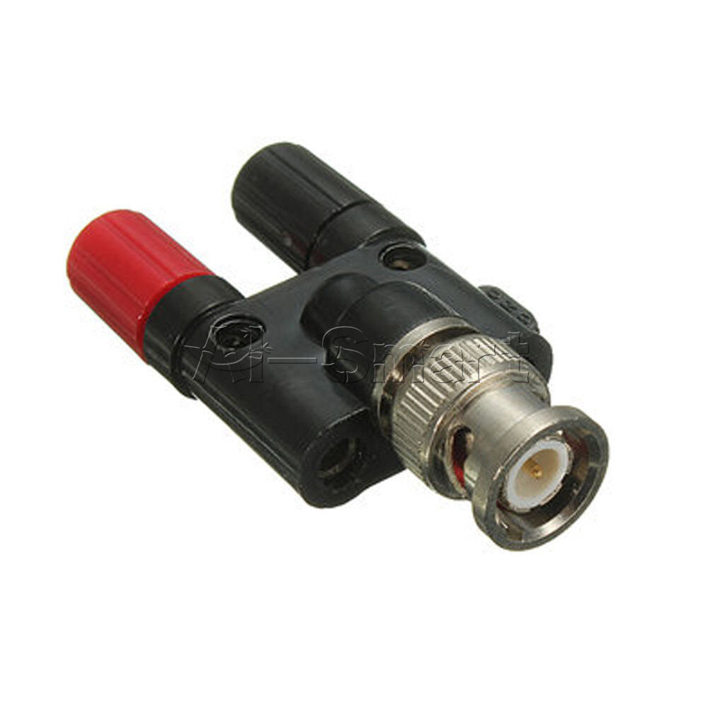 1pc Adapter BNC male plug to two dual 4mm Banana binding female connector