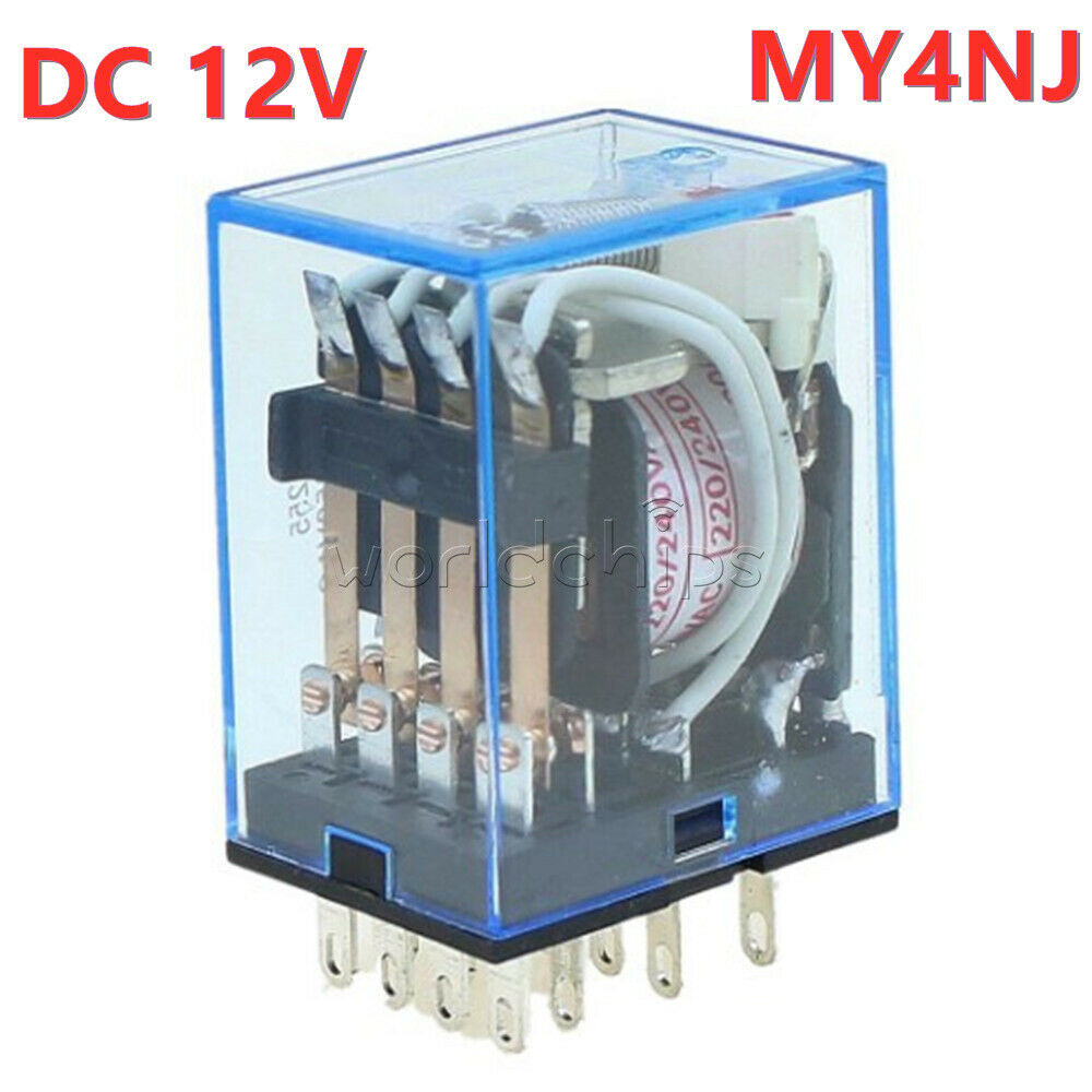 MY4NJ DC12V 14 Pin Electromagnetic Coil Power Relay DIN Rail Mountedswitch