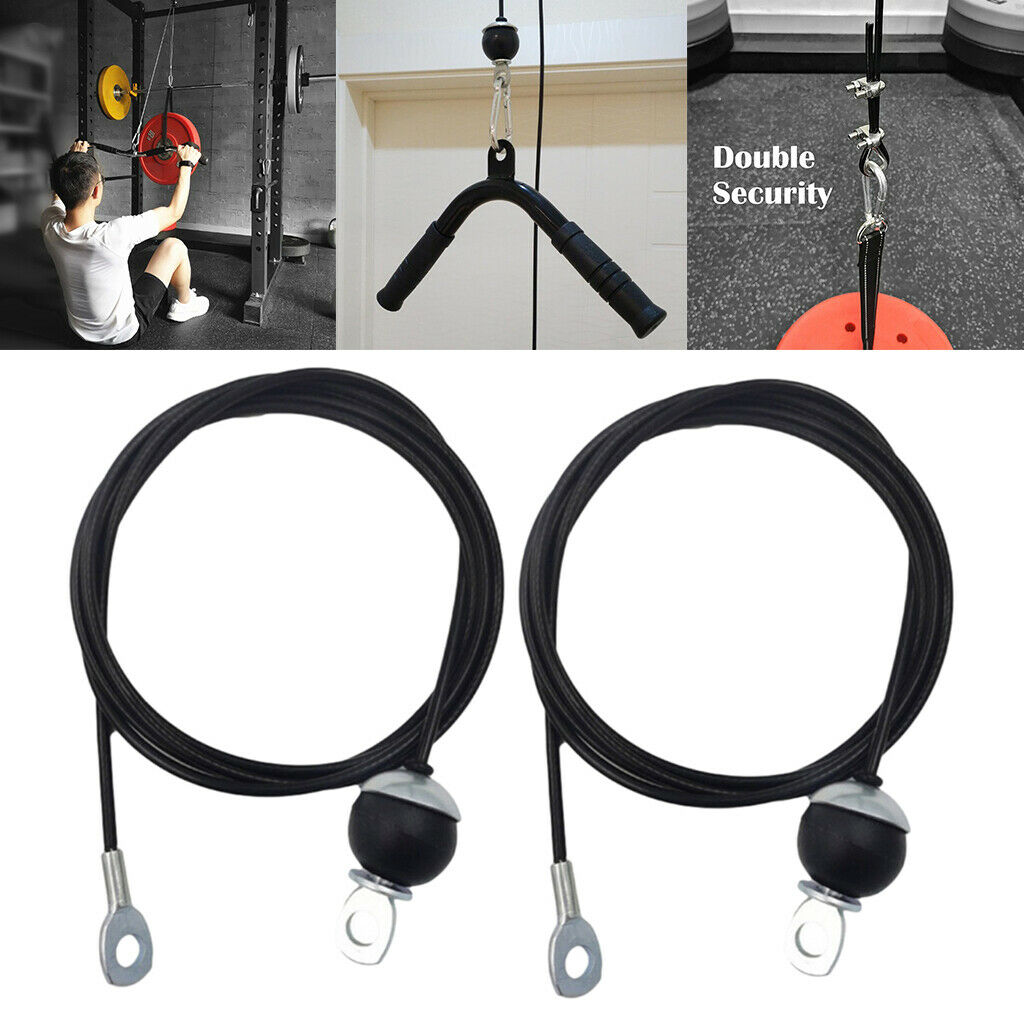 2 Pieces 2m Fitness DIY Pulley Cable System Forearm Shoulder Home Gym Sports