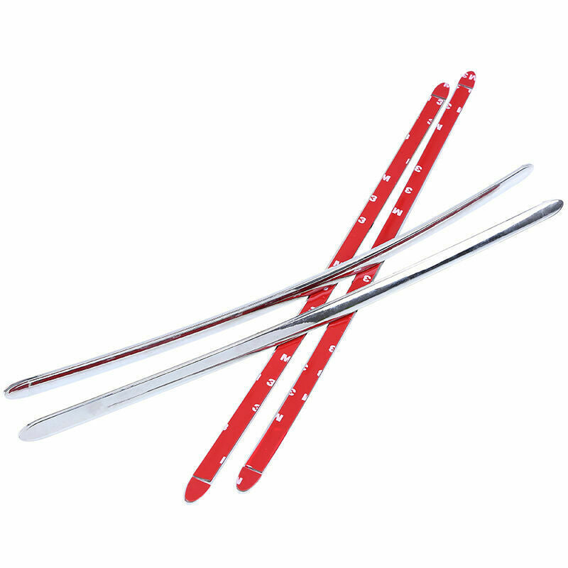 4Pcs Chrome Car Front Rear Anti-rub Protector Corner Bumper Scratch Guard Bar