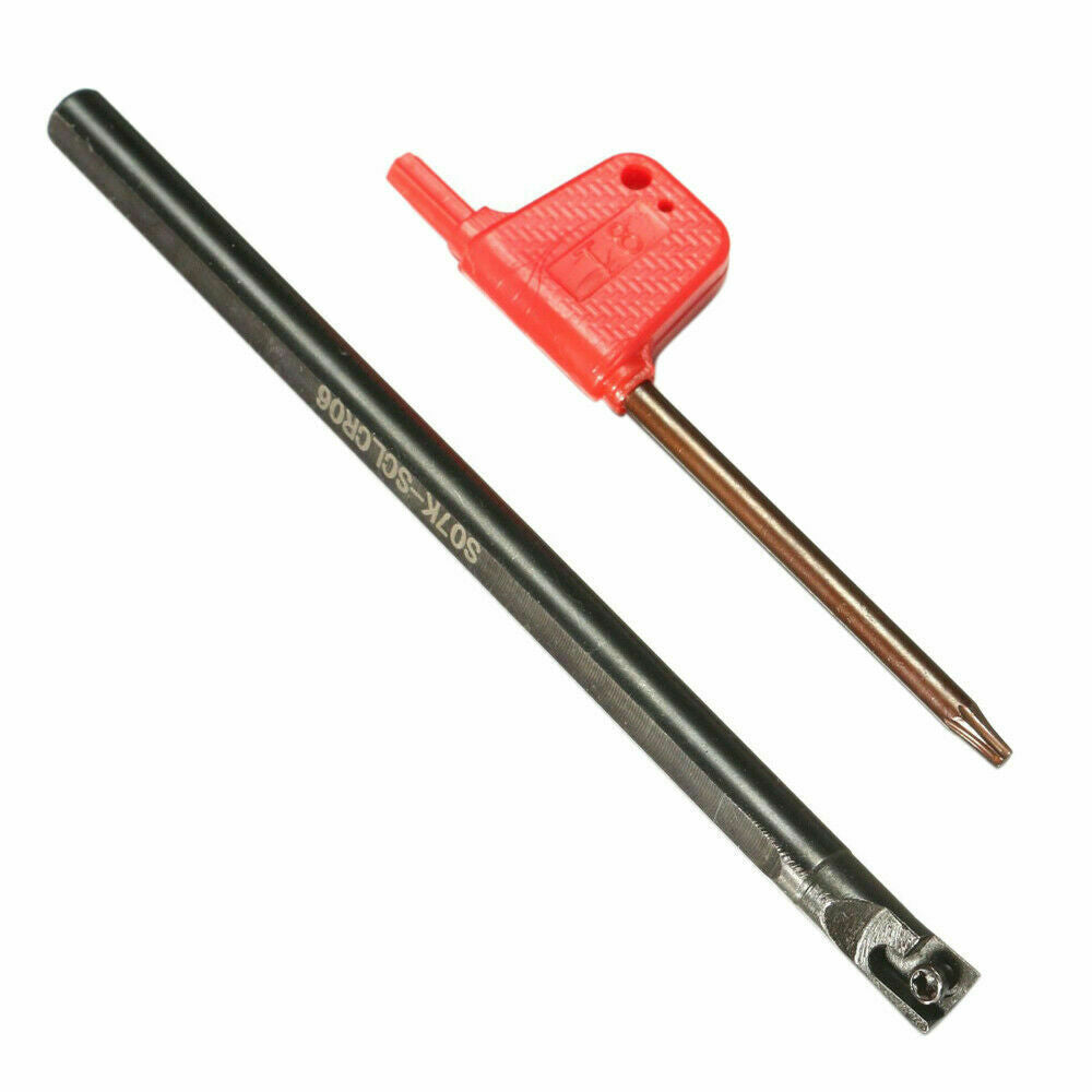 S07K-SCLCR06 7mmx125mm Lathe Boring Bar Turning Tool Holder +Wrench for CCMT0602