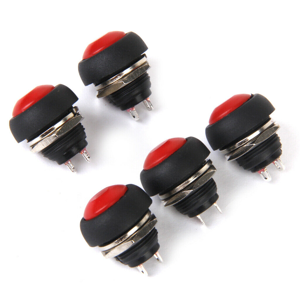 5x Momentary Push Button Horn Switch for Doorbell/Boat/Car Waterproof Red