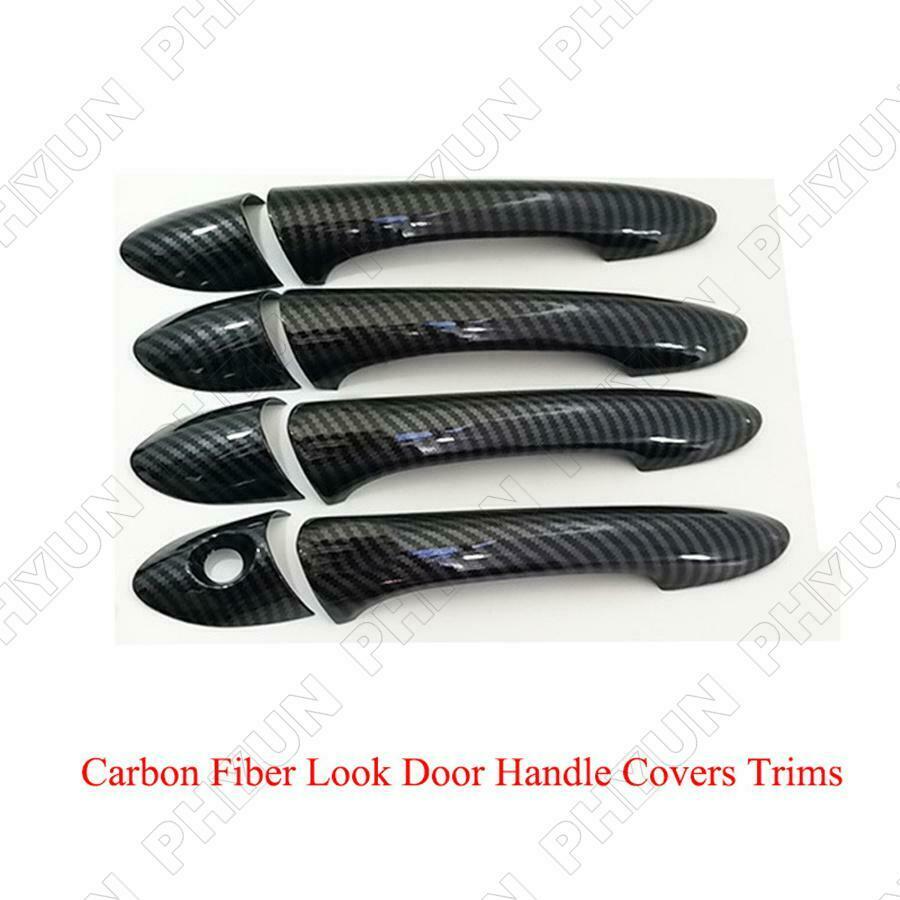 For 2011-2014 Hyundai Sonata Exterior Door Handle Covers Trims Carbon Fiber Look