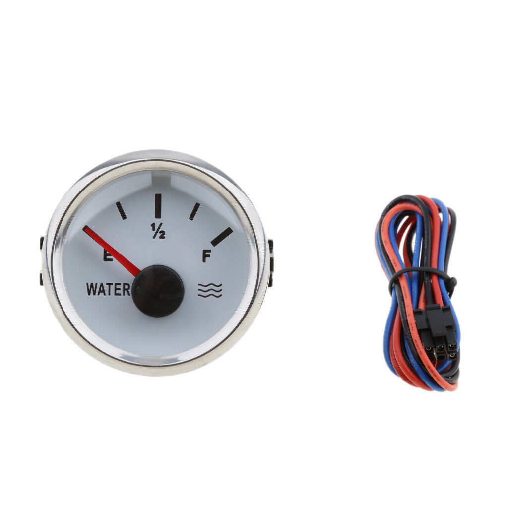 Marine Boat Level Water Level Gauge Indicator 2'' 52mm 9~32VDC White