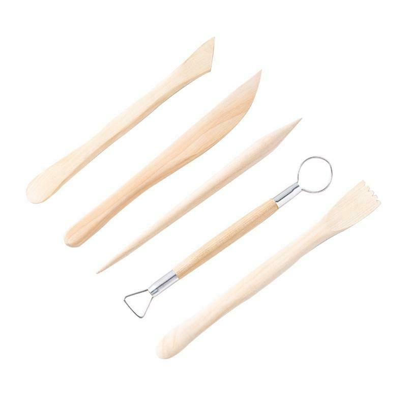 Pack of 5pcs Pro Pottery Tool Kit for Students Carving Modeling Shaping Scraping