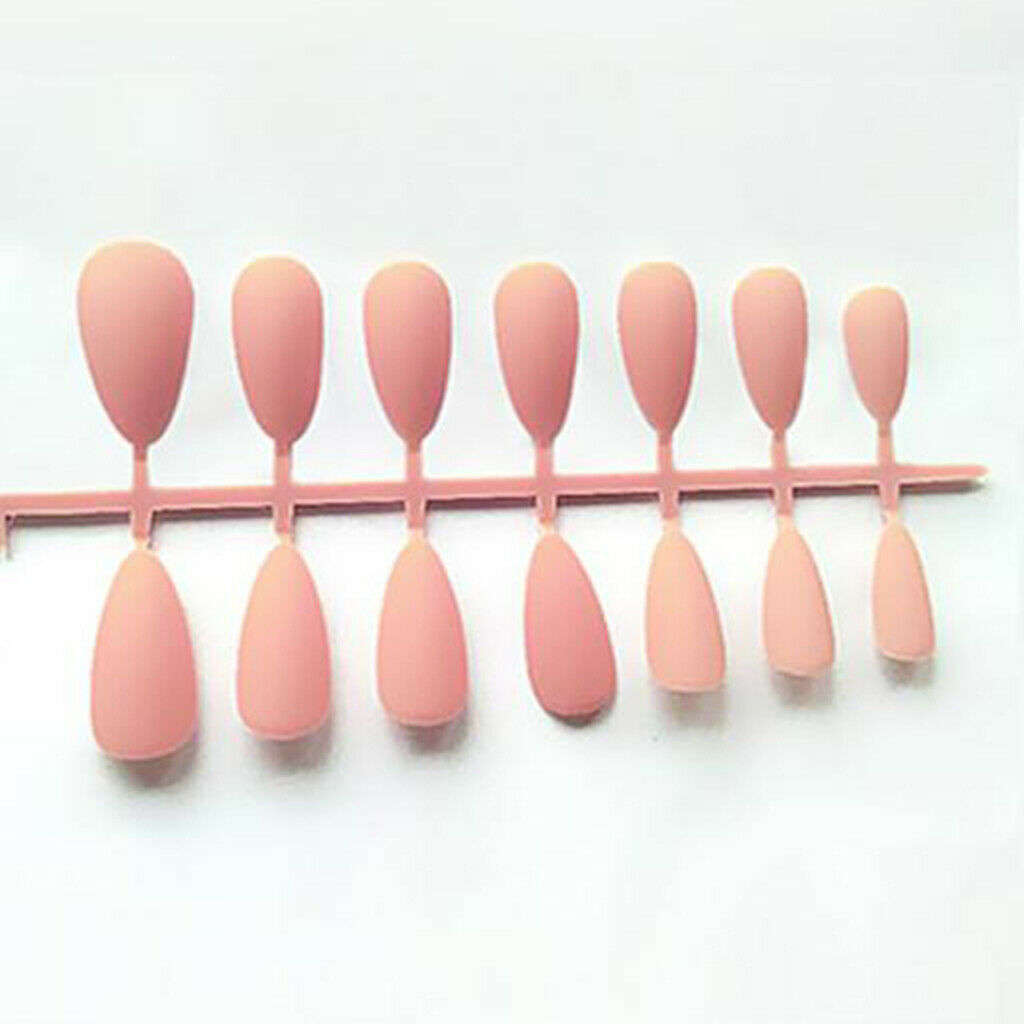 48Pcs Matte Ballerina Pure Color Matte Full Cover False Nails Art Tips Sets