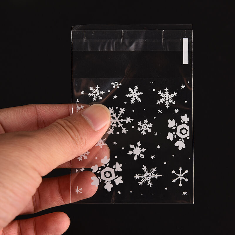 100X xmas santa cello cellophane cookie Peel N seal candy treat bags part.l8