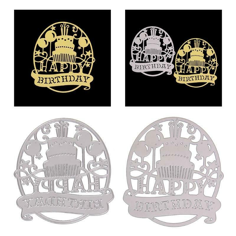 Happy Birthday Cake Metal Cutting Dies Stencil DIY Scrapbook Album Paper Card