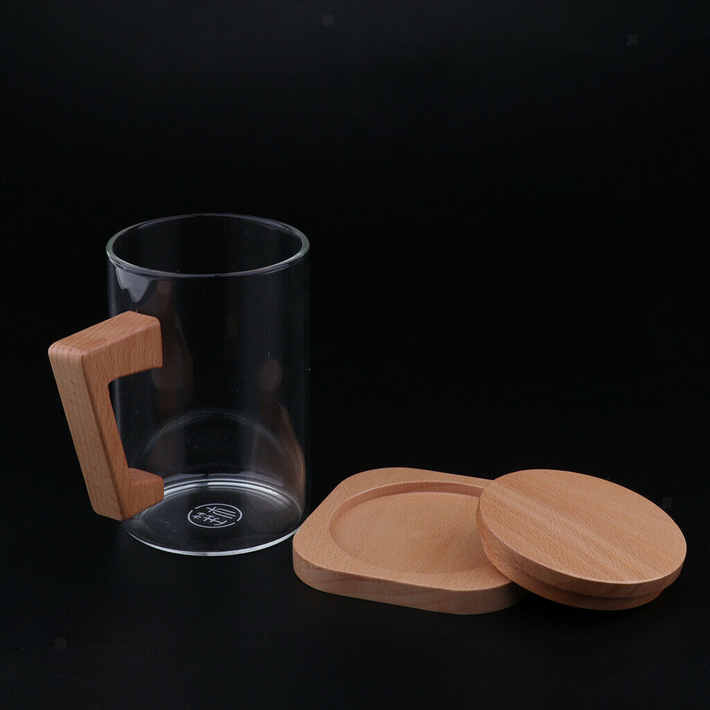 Glass Cup Handmade Coffee Tea Beer Juice Milk Mug Drink  Type2 Ligth Wooden