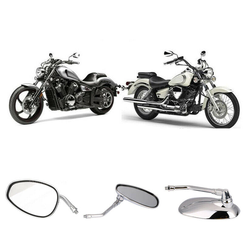 10mm Motorcycle Rear View Mirrors Long Stem For VT750 VT1100 VF750 US DD