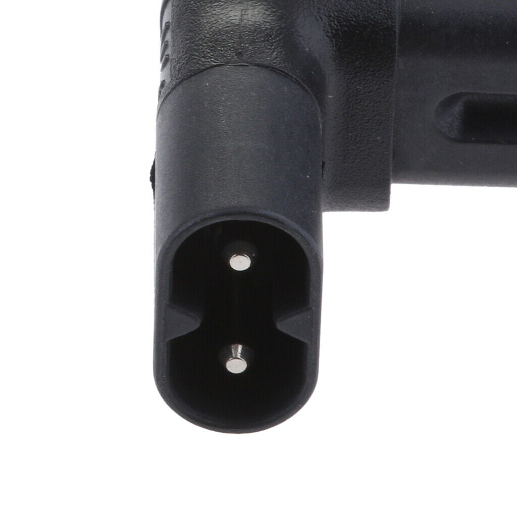 IEC320 C8 to C7 90 degree upward angled right angle AC power adapter.