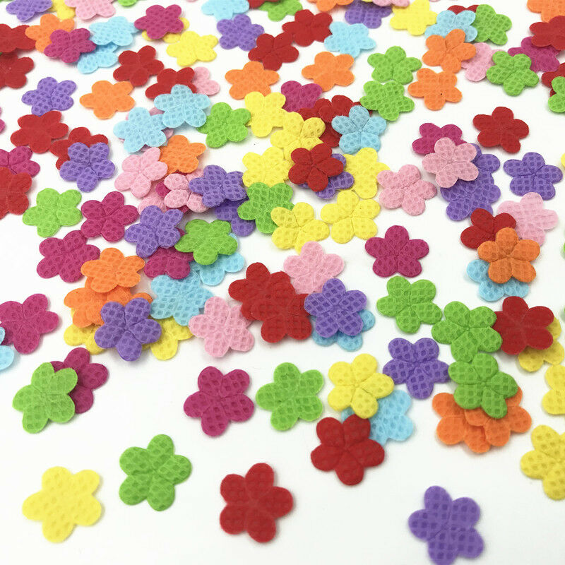 200pcs Felt Appliques Mixed Colors Flowers Cardmaking decoration Craft 12mm