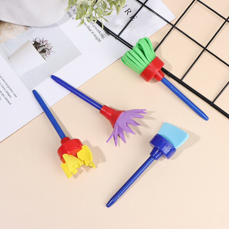 4Pcs/set DIY Sponge Drawing Paint Brushes Graffiti Toys Painting Creative.l8