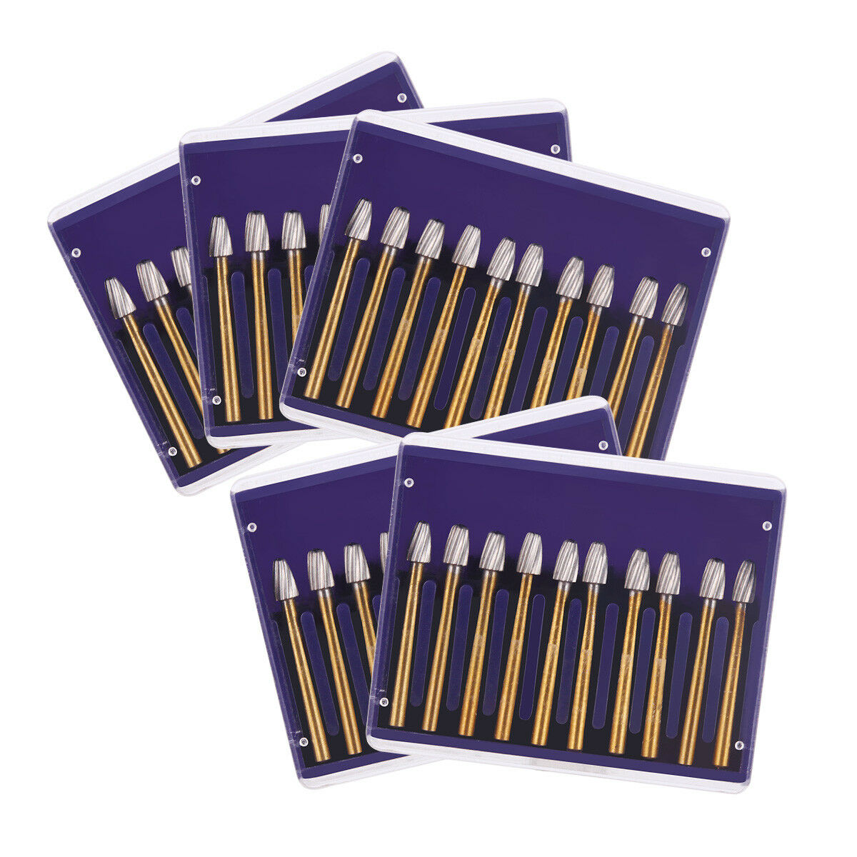 3X Dental Tungsten Steel Carbide Burs FG7408 Titanium Coated Trimming &Finishing