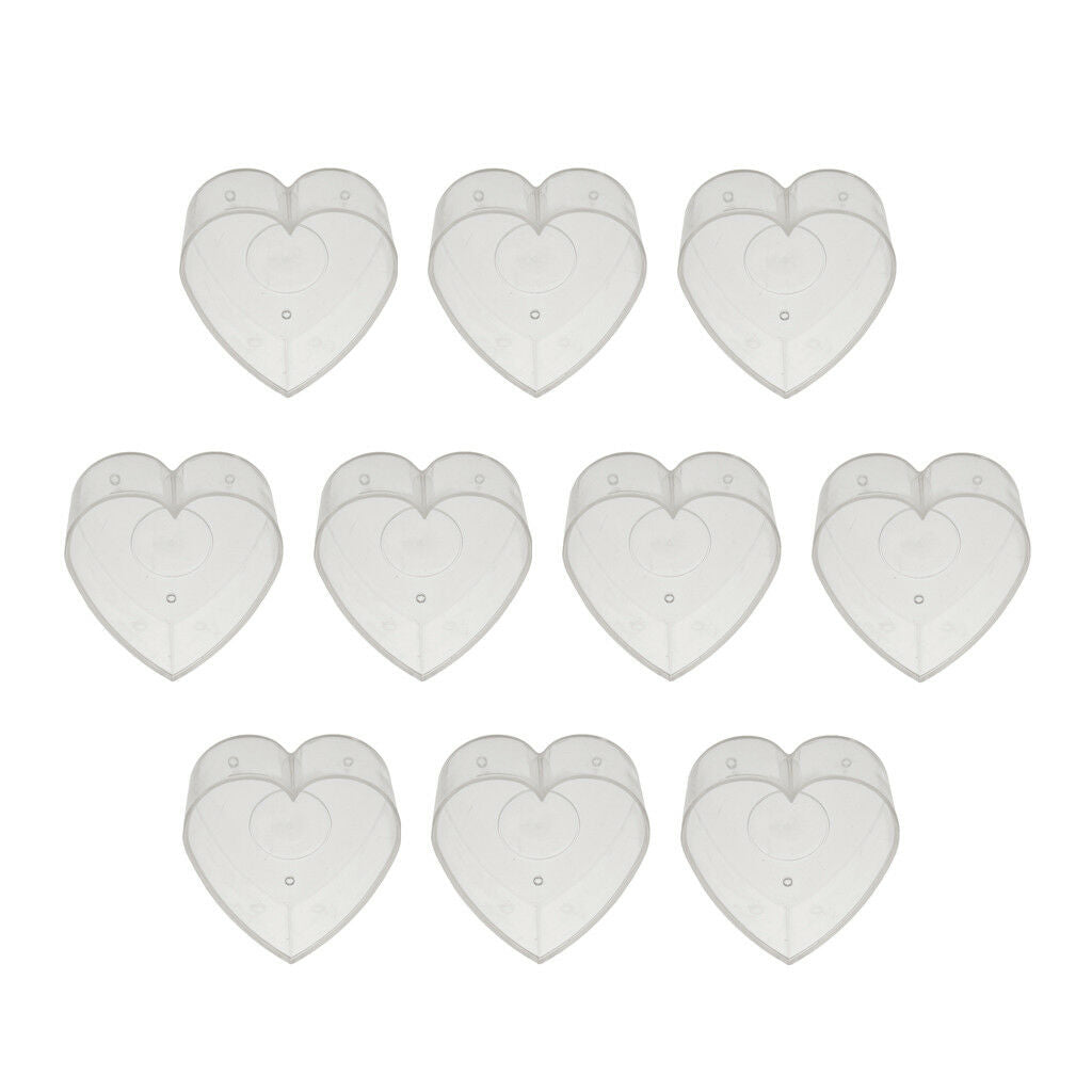 10pc Plastic Heart Tealight Holder Candle Making Cup Wedding Ornaments