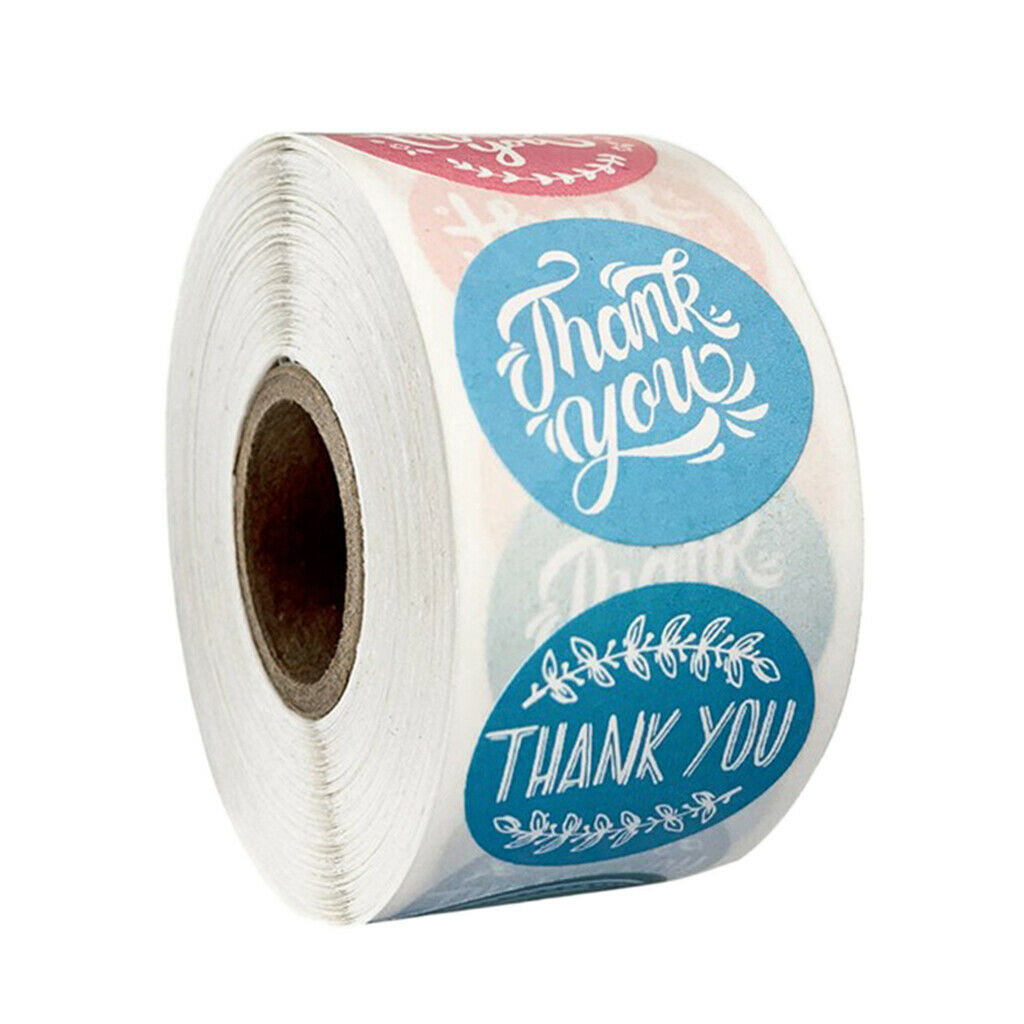 500x Thank You Packaging Sealing Stickers Floral Paper Seals Labels Craft