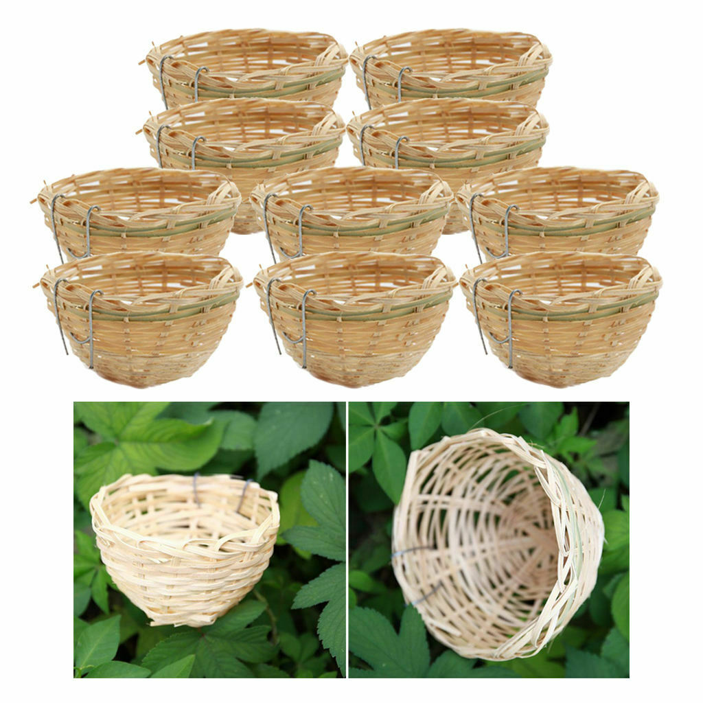 10pcs 4inch Canary Twig Birds Nest Handmade Hatching Breeding Nest with Hook