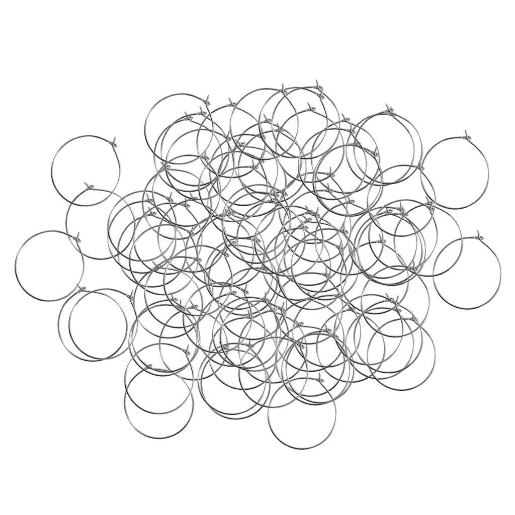 300 Pieces 30x25mm Round Hoops Rings for DIY Craft Making Wedding Festival
