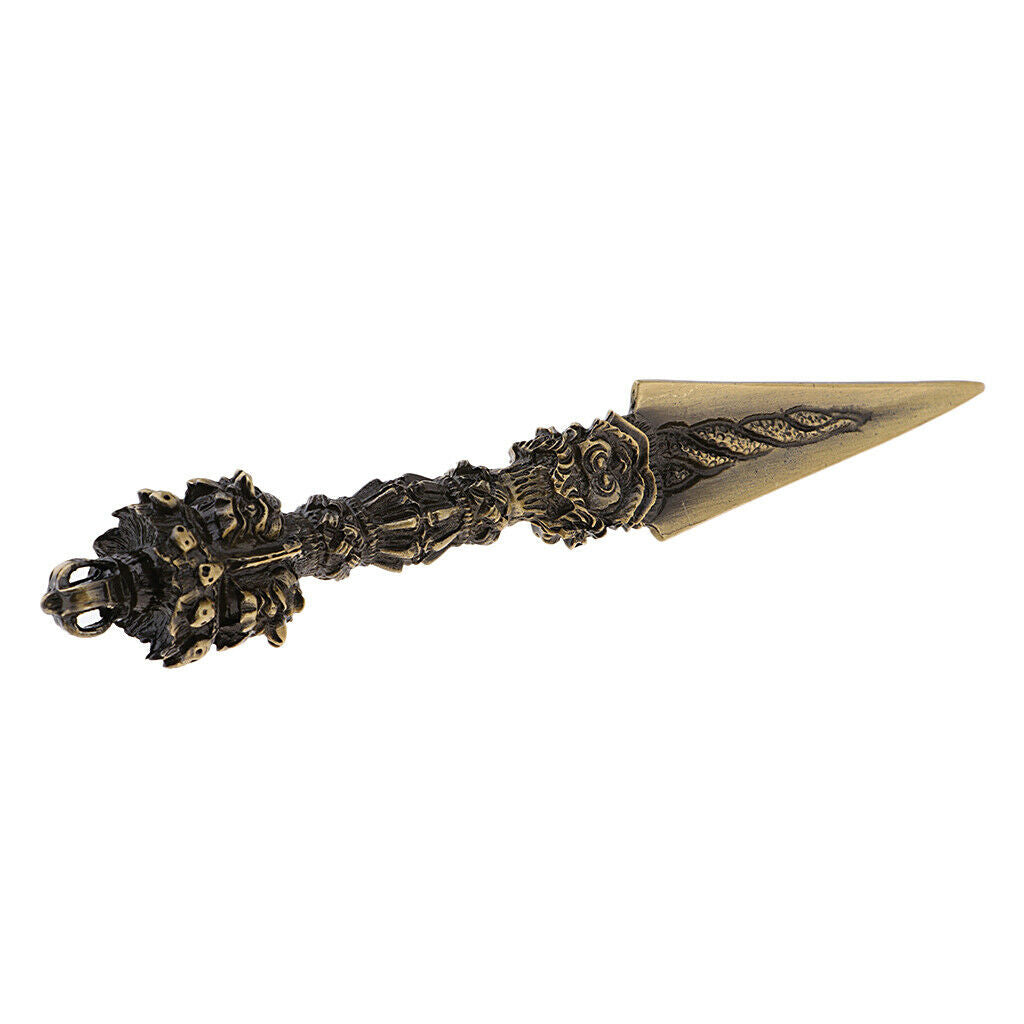 Faced Dark Phurba - 7 inch Lungta Mahakala Tibetan Nepal Vajra Deity Dagger