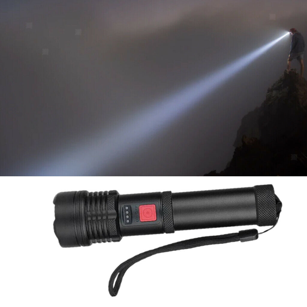 Rechargeable Handheld Battery Display Flashlights LED Zoom for Camping Lamp