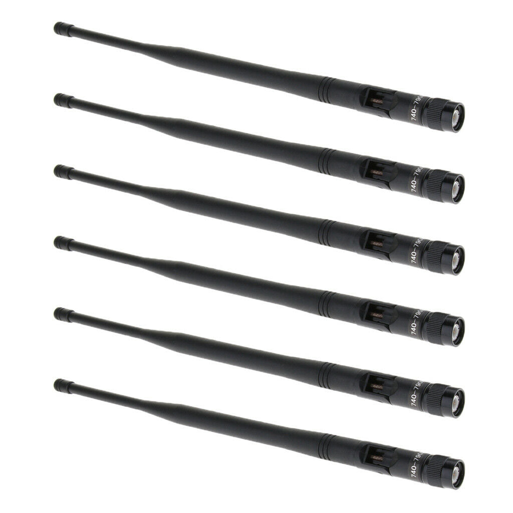 Plastic TNC/BNC UHF Microphone Antenna Connector Signal Line, Pack of 6, Without