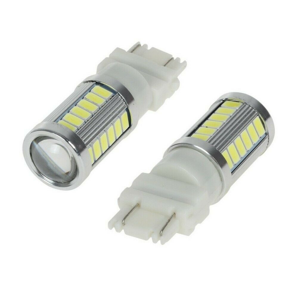 2pcs White 3157 DRL 33-SMD Daytime Running LED Lights bulbs 4114 4157NA 3047