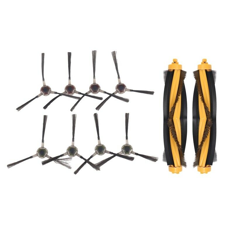 8 Pcs Side Brush +2 Pcs Main Brush For Ecovacs Deebot M81 DM81PRO M85 M88 OZMOL5