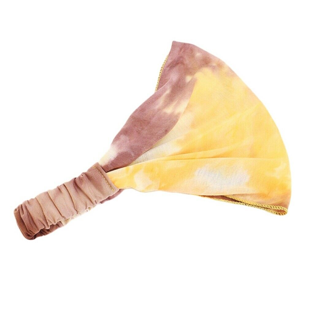 Tie-Dye Headband Bandana Boho Hippy Cotton Elastic Hairband Dread Wrap