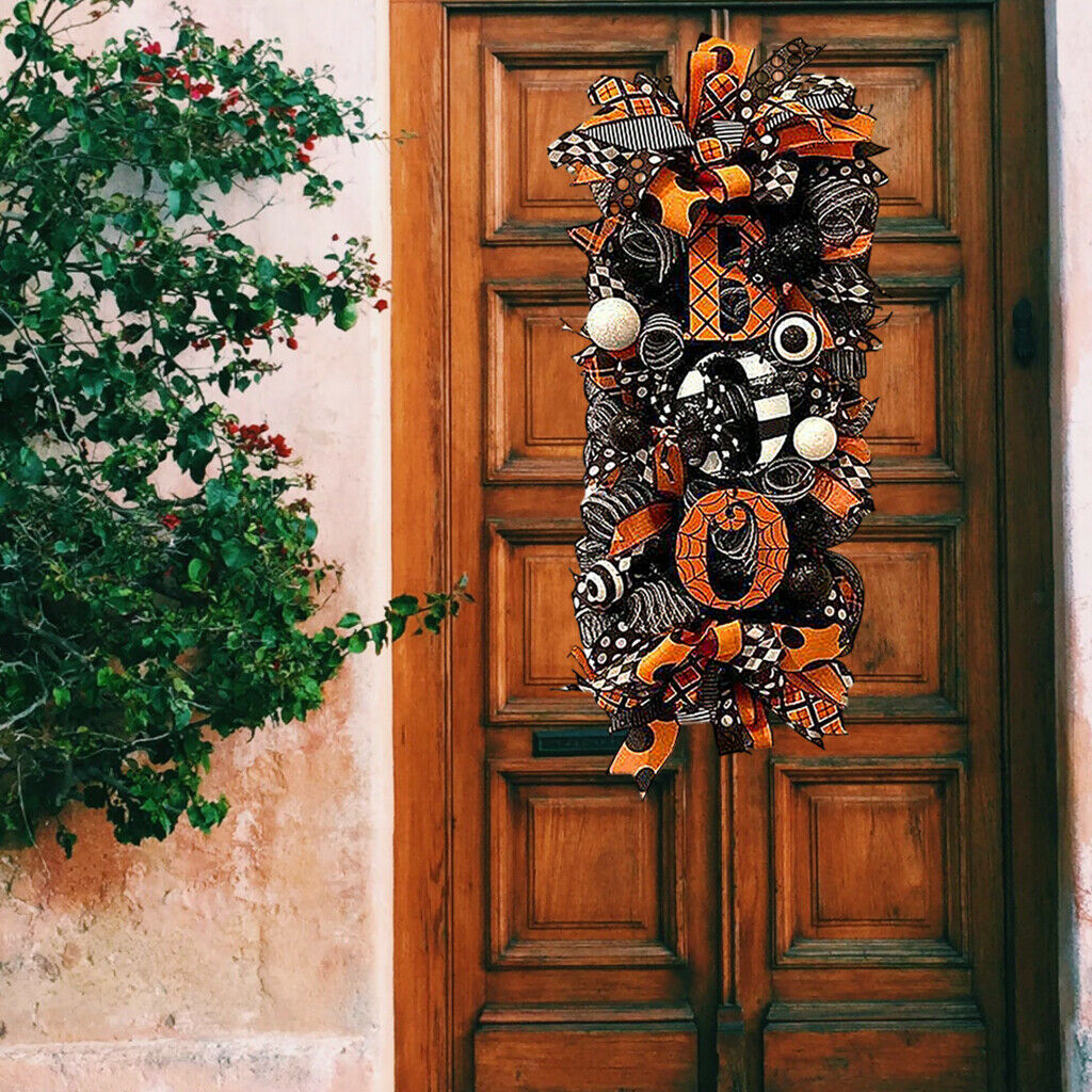 Halloween Wreath Boo Letter Durable for Home Door Halloween Decorations
