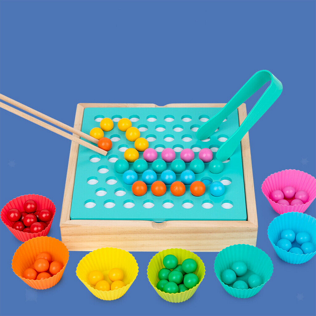 4 In 1 Montessori Brain Training Clip Beads Game Memory Chess Puzzle Toys