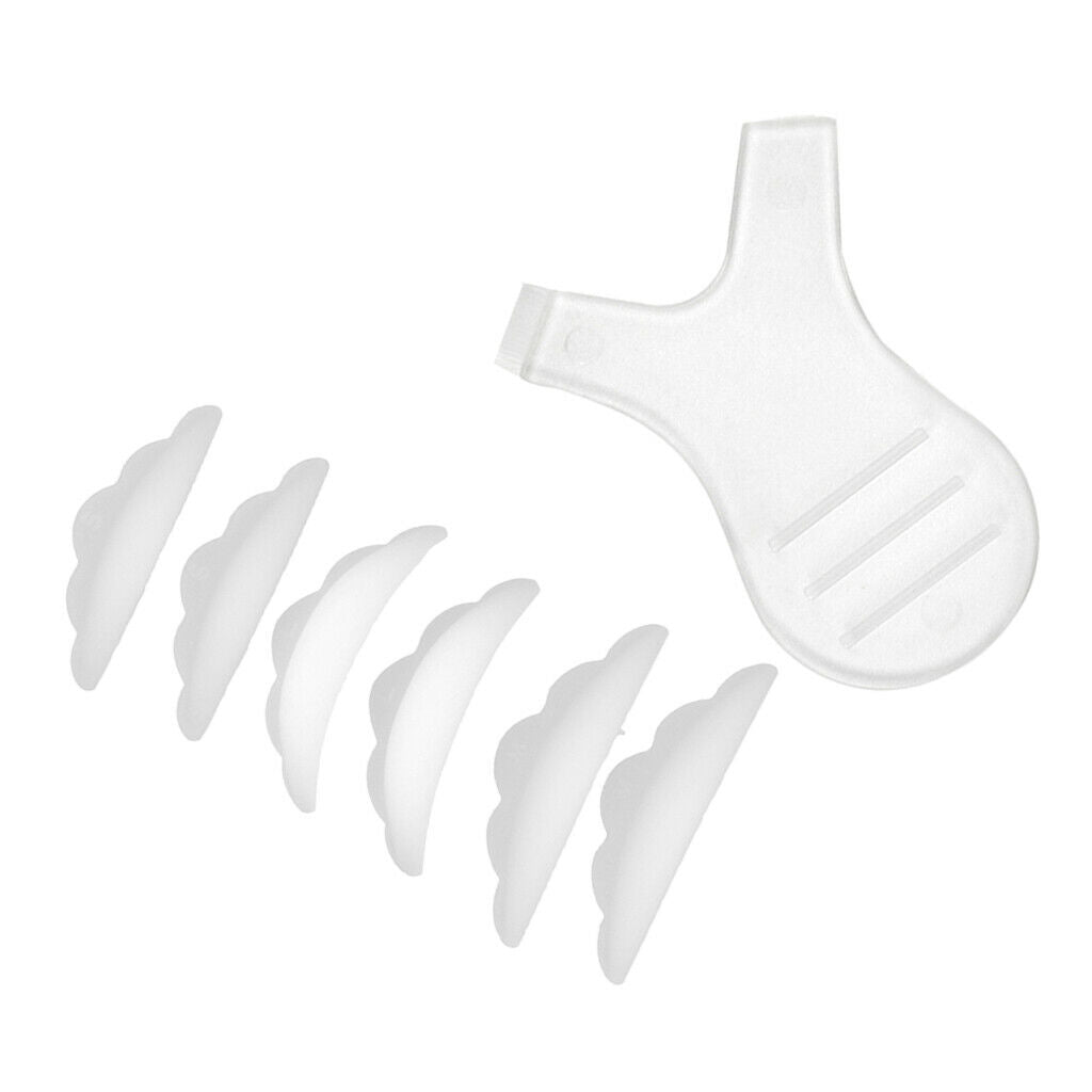 7x Eyelash Curling Lift Pads w/ Lashes Cleaning Grooming Y Shape Brush Tool Set
