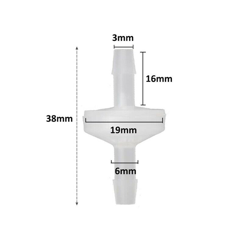 8 Pcs 1/4Inch Check Valve 6mm PVDF One Way Valve Inline Check Valve Non ReturnH9