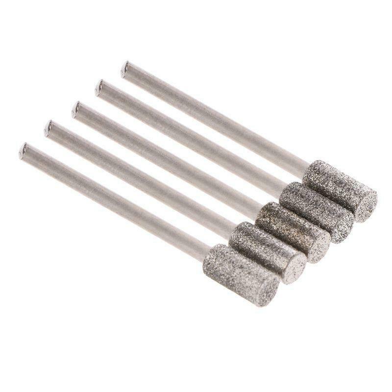 5PCS Diamond Coated Cylindrical Burr 5mm Chainsaw Sharpener Stone File Grinding