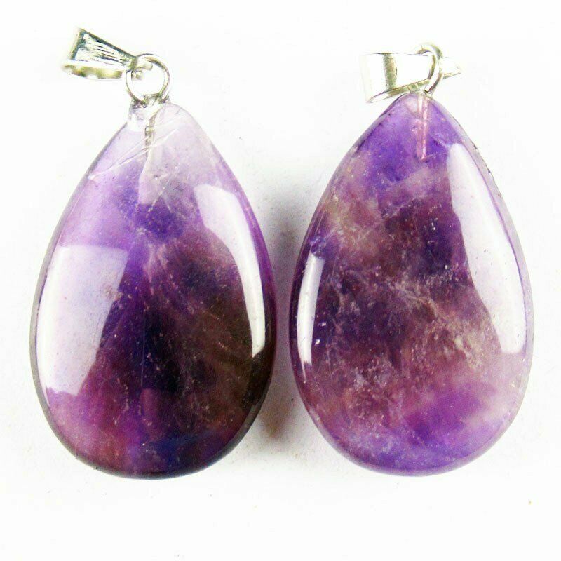 10pcs 27x16x6mm Natural Brazil Amethyst Teardrop 37g Pendant Bead A-140SK