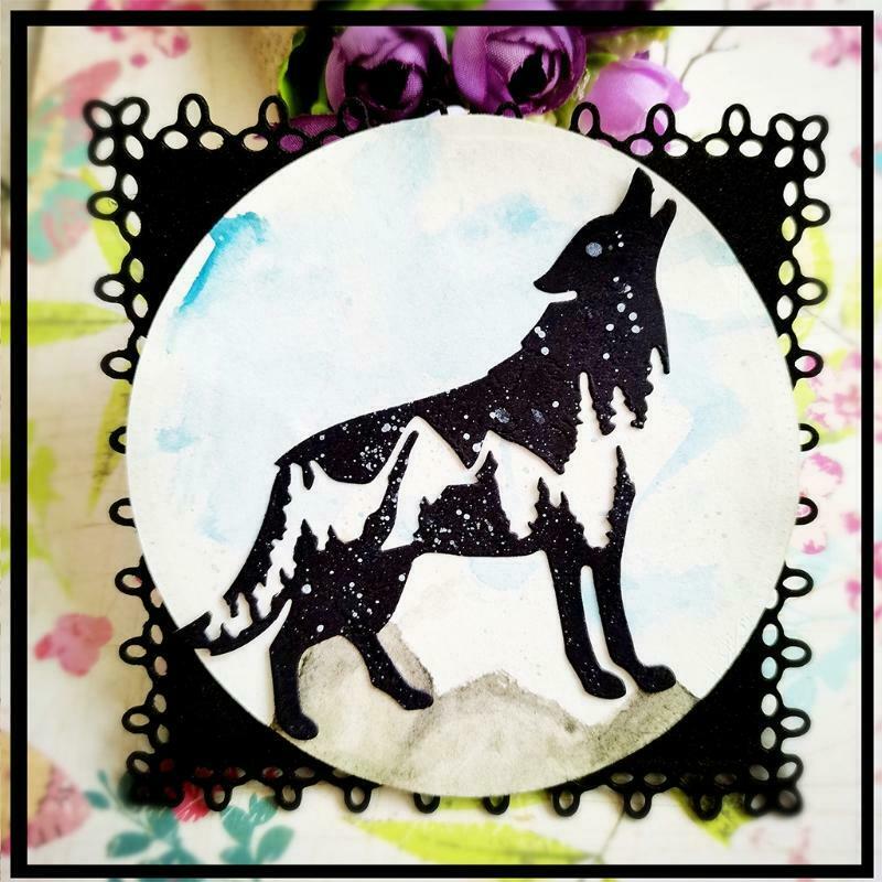 Howling Wolf Carbon Steel Cutting Dies DIY Scrapbooking Photo Album Embossing