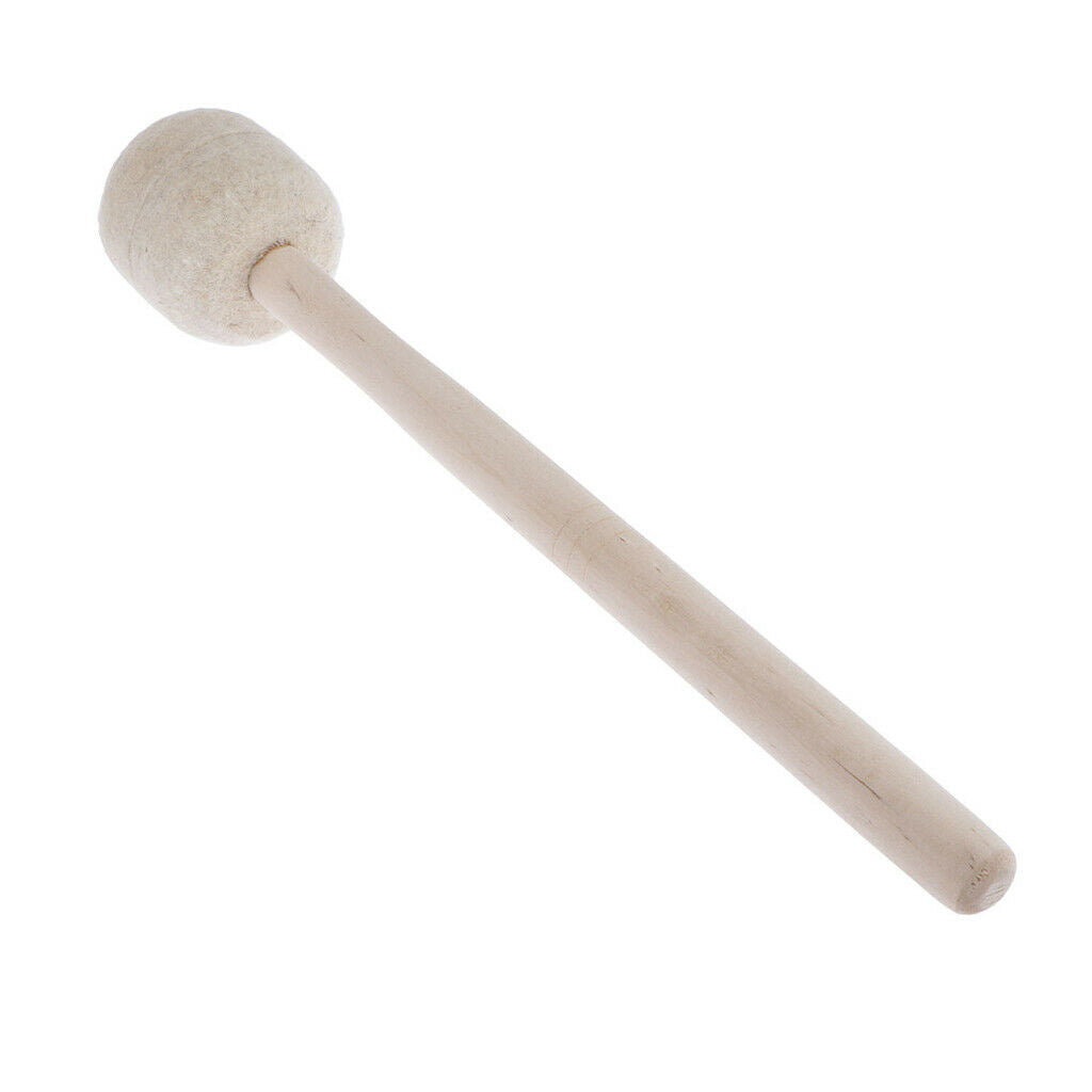 Bass Drum Mallet Stick Wool Felt Mallet Percussion with Wood Handle 14 Inch Long