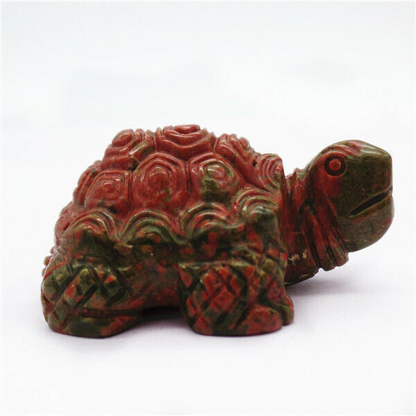 50x33x25mm Natural Unakite Jasper Carved Sea Turtle Decoration Statue HH7939