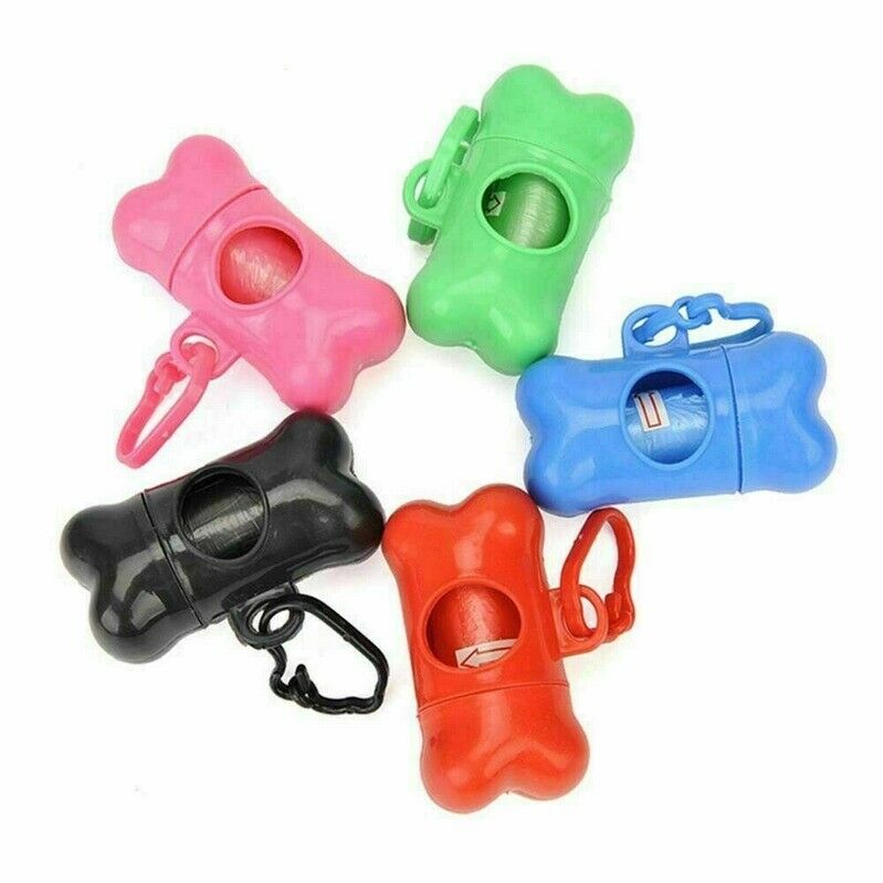 Poo Bag+ Dog Waste Pet Litter Box Mini Dedicated Poop Storage Box Bone Shape 5PC