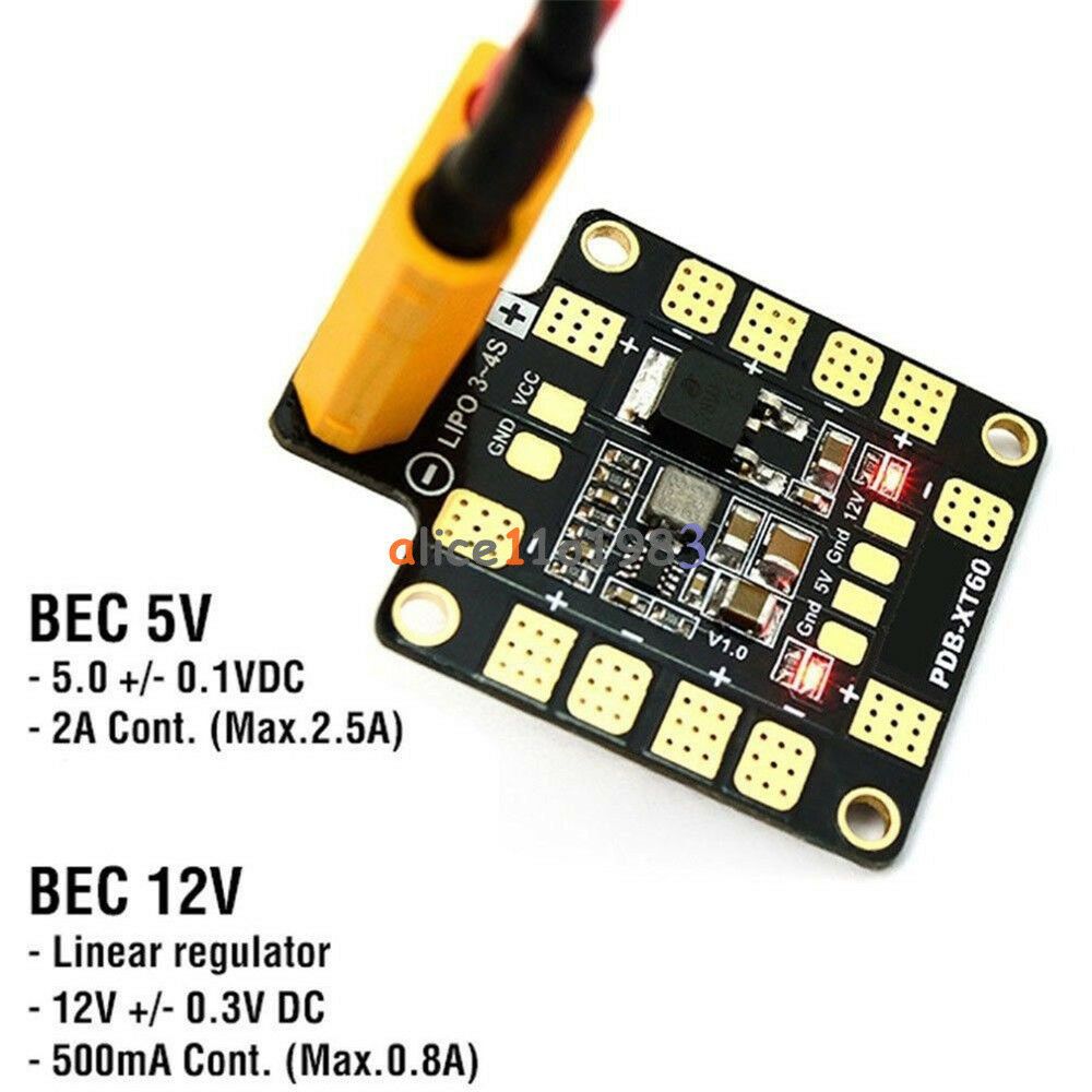 PDB-XT60 Power Hub Distribution Board BEC 5V 12V for Racing 250 210 Drone